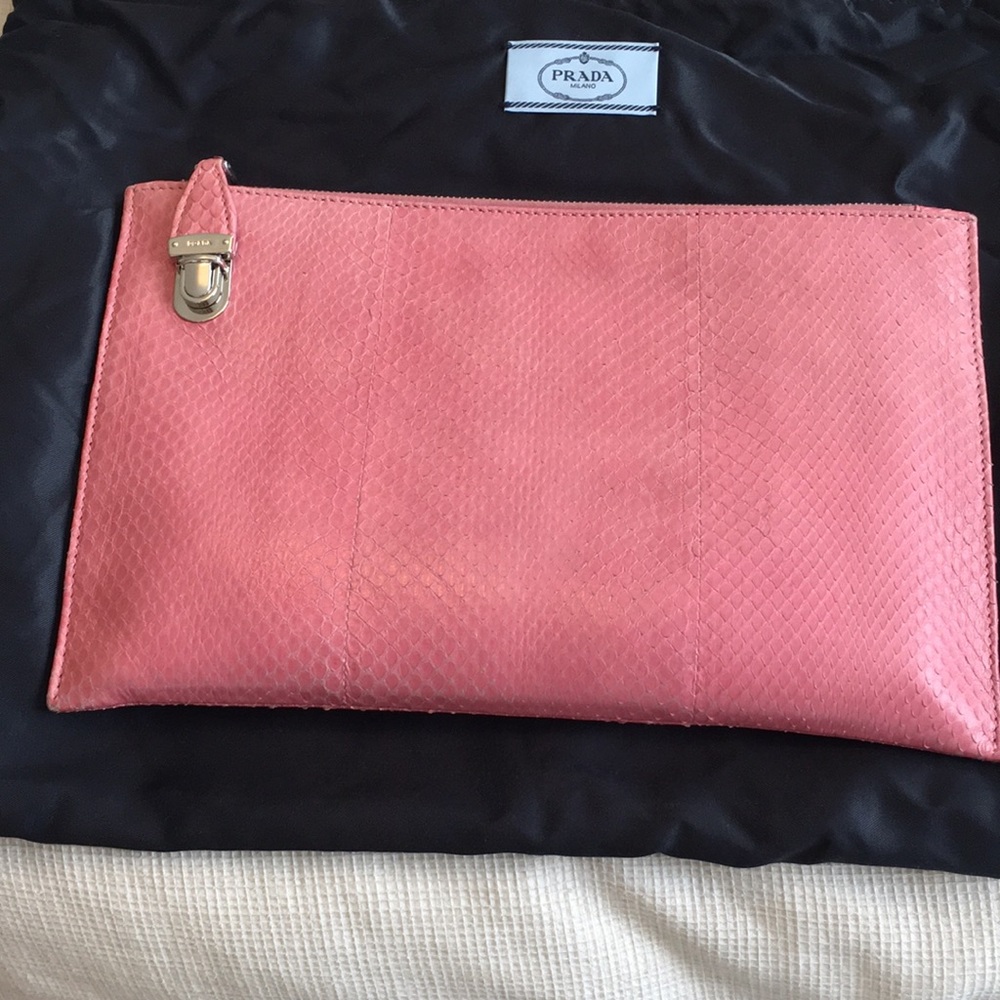 Pink Python Clutch. In Excellent Condition. - image 2
